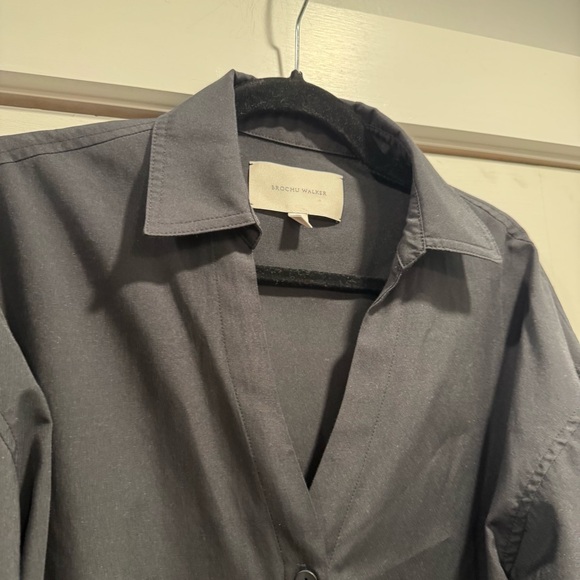 Brochu Walker The Kate Shirt Black Small Minimalist Quiet Luxury Old Money Work - Picture 12 of 16